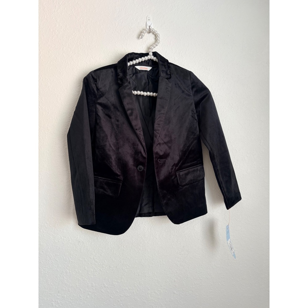Cat & Jack Velvet Blazer Kids age 4 Black New NWT Single Breastedβ Formal Jacket